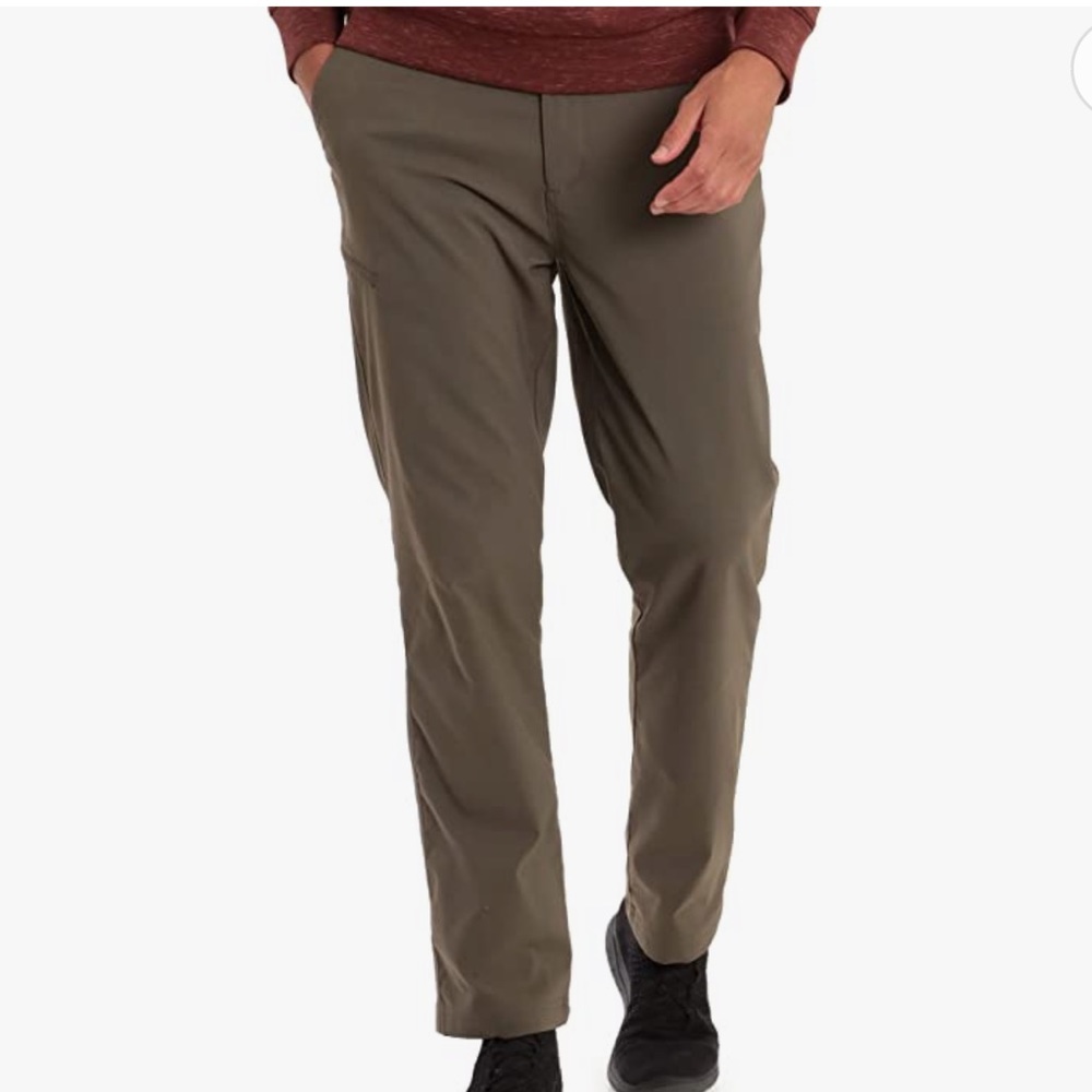 Gerry Mens Fleece Lined Stretch Hiking Travel Pants with Side Zipper Pocket